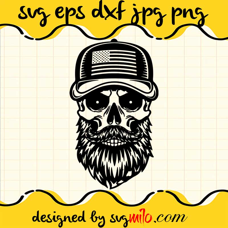 Bearded-Skull-American-Flag-SVG