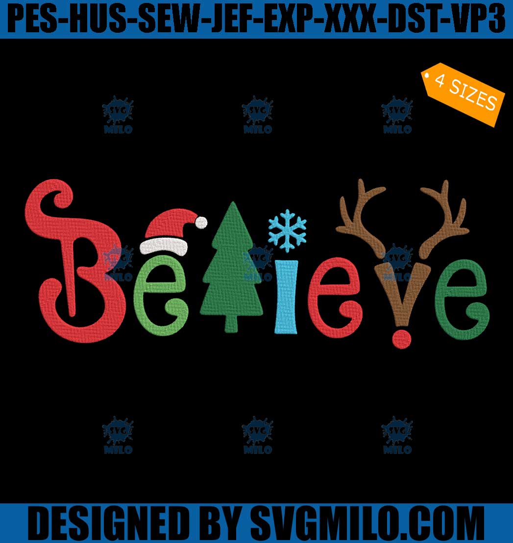 Believe-Christmas-Embroidery-Design_-Believe-Xmas-Embroidery-Design