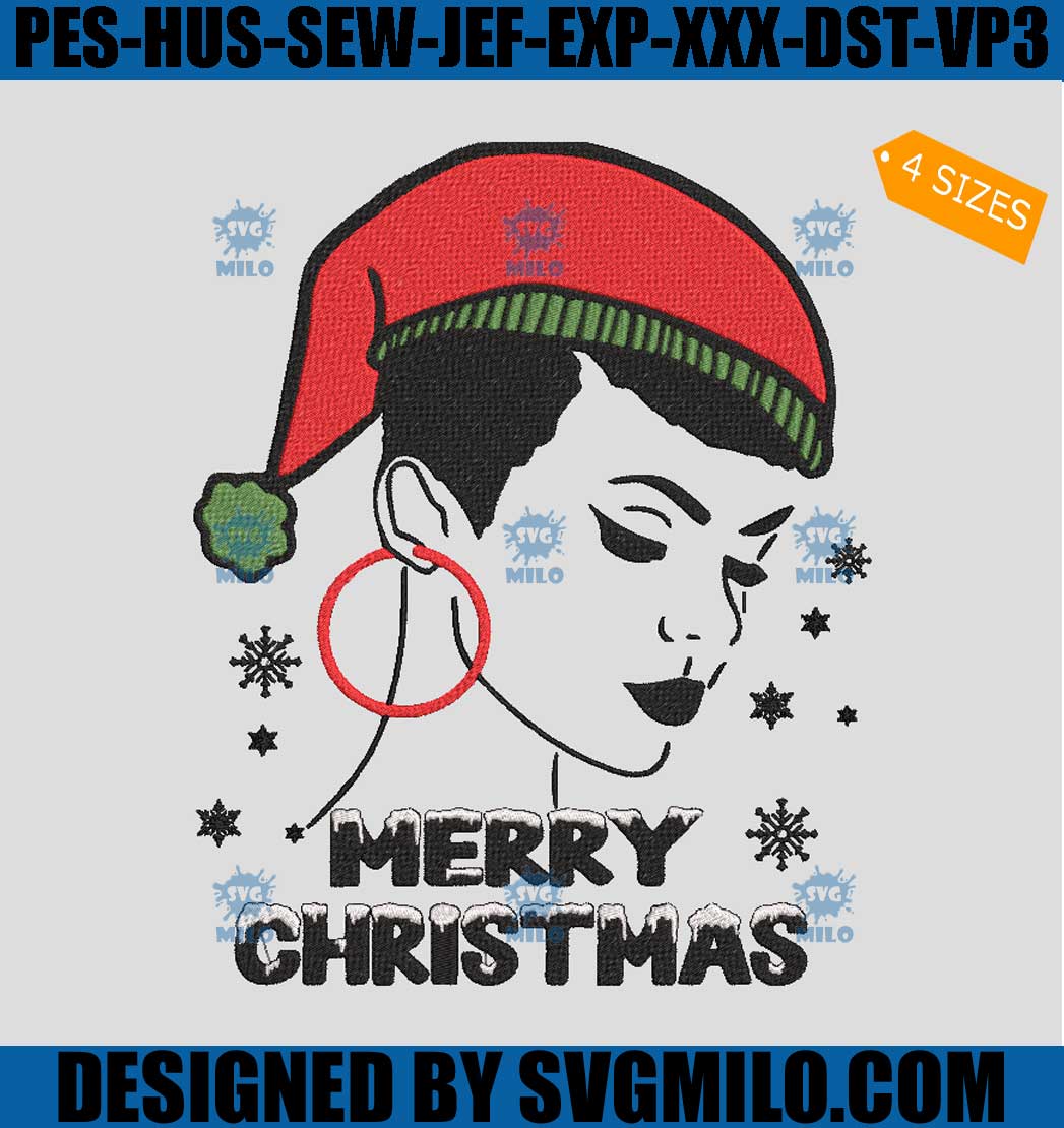 Black-Queen-Embroidery-Design_-Merry-Christmas-Snowflake-Embroidery-Design