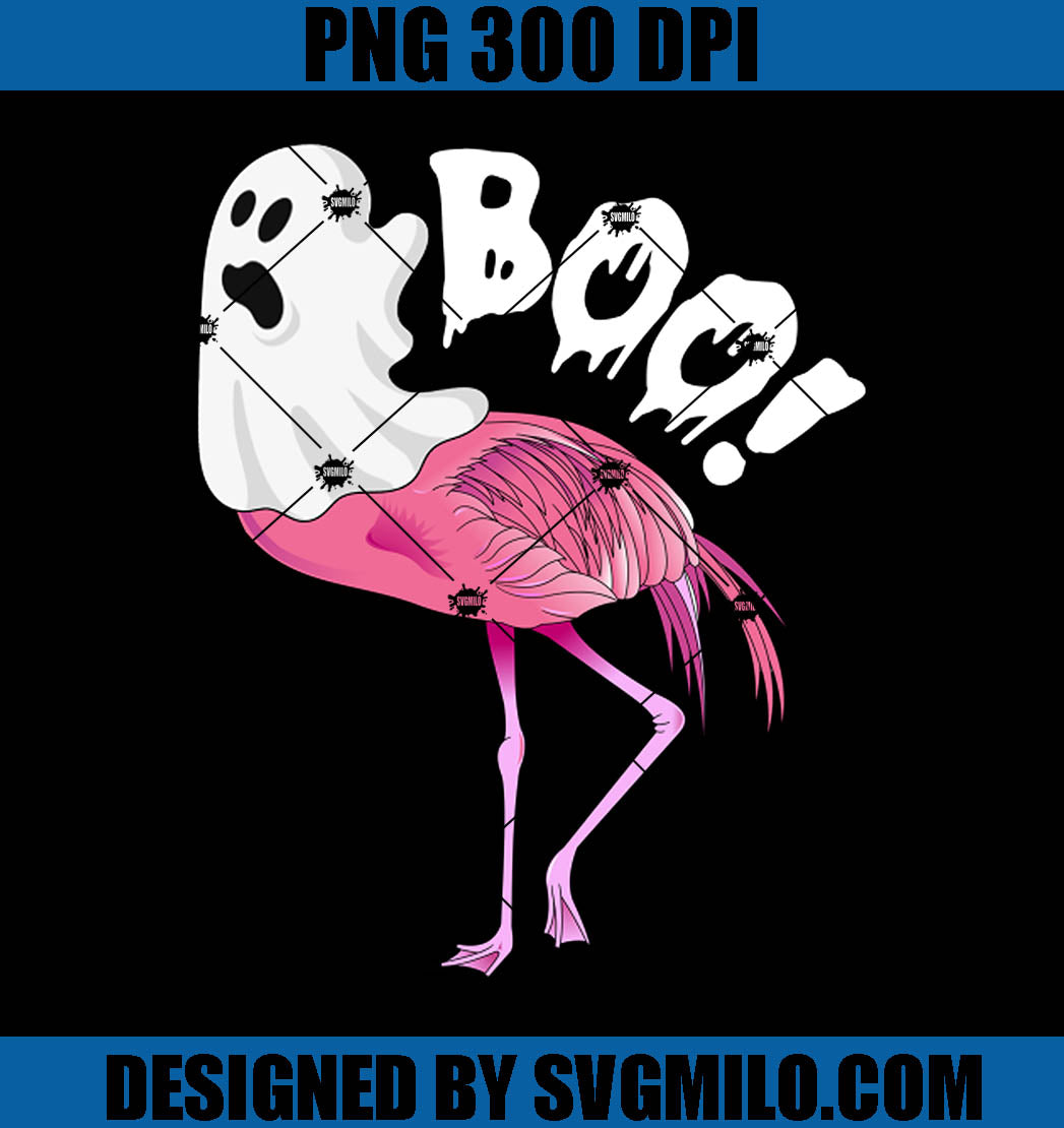 Boo Ghost Flamingo PNG, Flamingo Halloween PNG