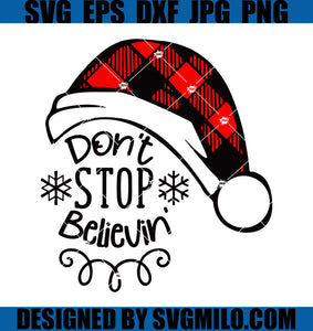 Buffalo-Plaid-Santa-Hat- Svg_-Don't-Stop-Believin-Svg_-Christmas-Svg