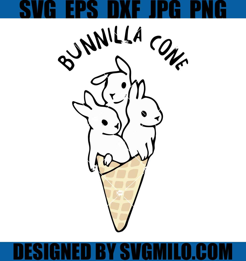 Bunnilla Cone SVG, Cute Bunny Rabbit SVG, Rabbit Easter SVG