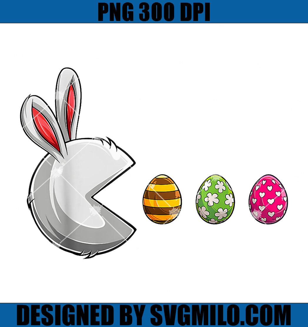 Bunny Egg Hunt PNG, Pacman Easter PNG