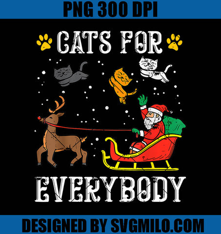 Cats For Every Body PNG, Santa Christmas PNG, Deer Christmas PNG