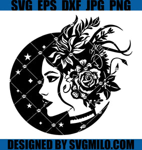 Celestial-Girl-With-Flowers-Svg_-Mystical-Svg_-Moon-Svg