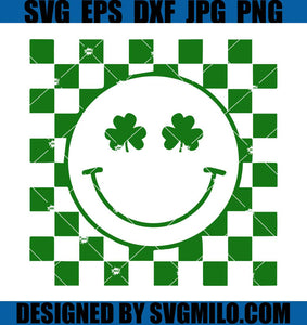 Checkered-Smiley-SVG_-Retro-Smiley-Face-SVG_-St-Patricks-Day-SVG