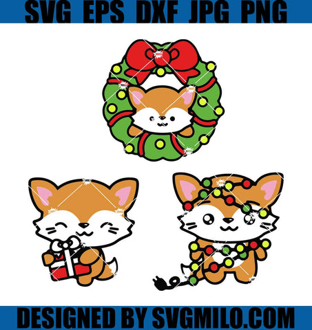 Christmas-Foxes-Bundle-Svg_-Wreath-Foxes-Svg_-Xmas-Svg