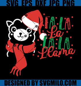 Llama-Fa-la-la-Svg_-Llama-With-Santa-Hat-Svg_-Christmas-Svg