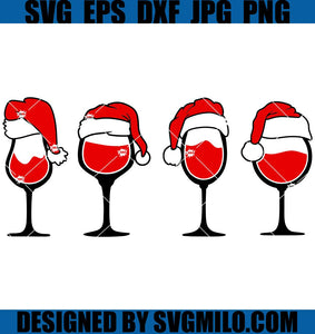 Christmas Santa Wine Glass SVG, Wine Christmas SVG