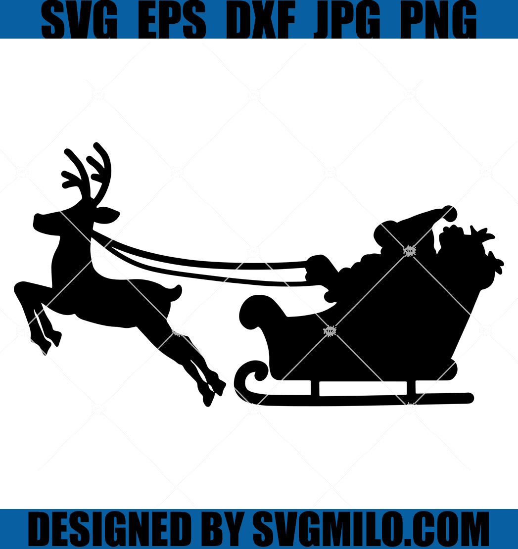 Christmas-Sleigh-Svg-Santa-With-Reindeer-Svg-Santa-Svg