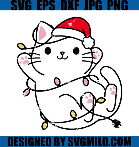 Cat-Christmas-Light-Svg_-Cat-With-Santa-Hat-Svg