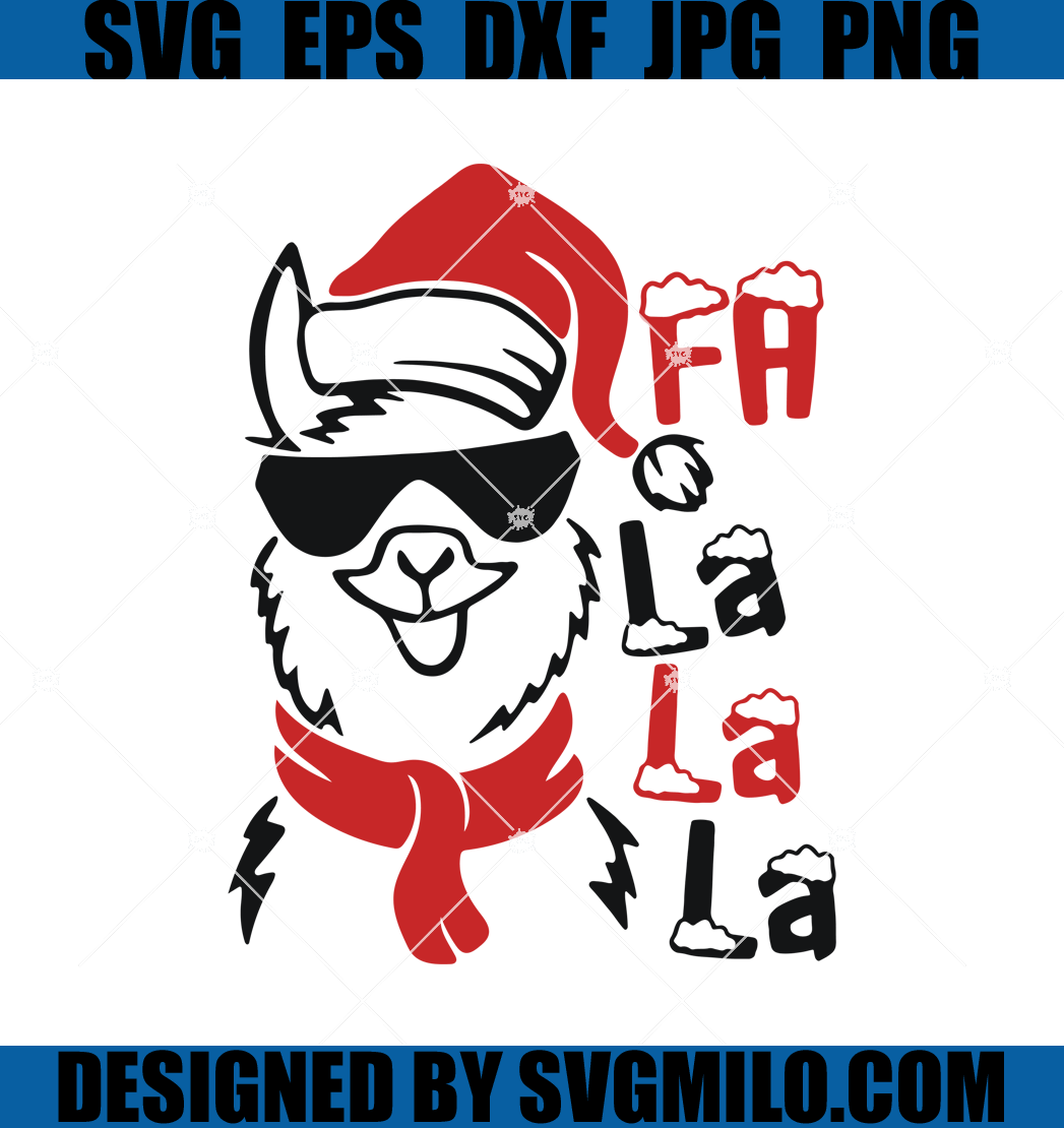 Christmas-llama-Fa-la-la-la-SVG