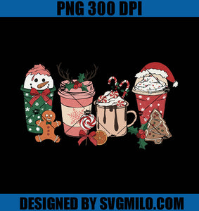 Christmas Drinks PNG, Santa Claus Coffee Latte PNG, Snowman Christmas Coffee PNG