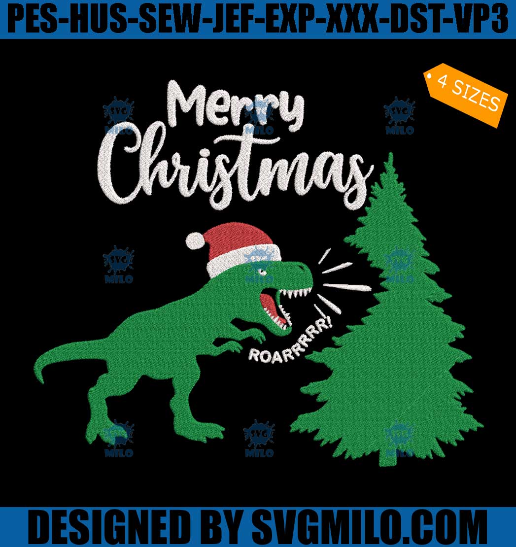 Christmasaurus-Embroidery-Design_-T-Rex-Xmas-Embroidery-Design
