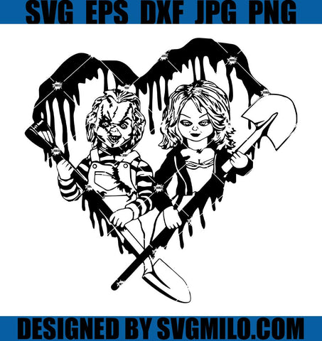 Chucky And Tiffany Heart SVG, Horror Movie SVG, Halloween SVG