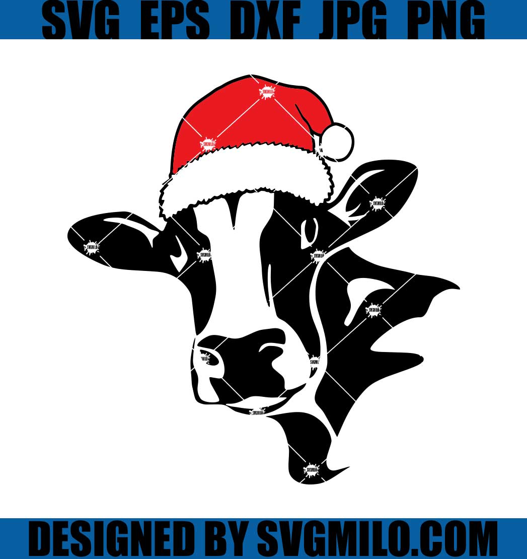Cow-With-Hat-SVG_-Christmas-Cow-SVG_-Santa-Cow-SVG
