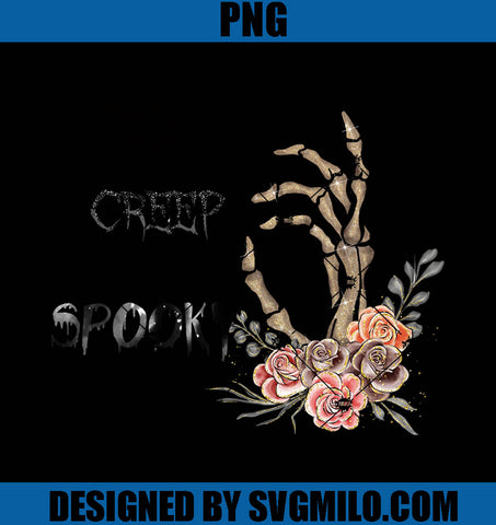 Creep It Spooky PNG- Sekeleton Flower PNG