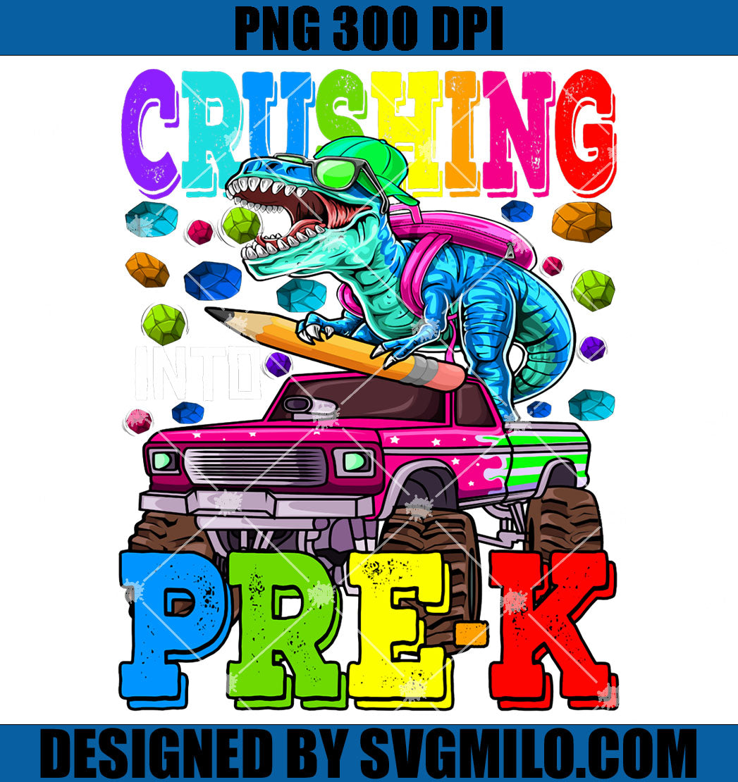 Crushing Into Pre-K PNG, Monster Truck Dinosaur T Rex PNG