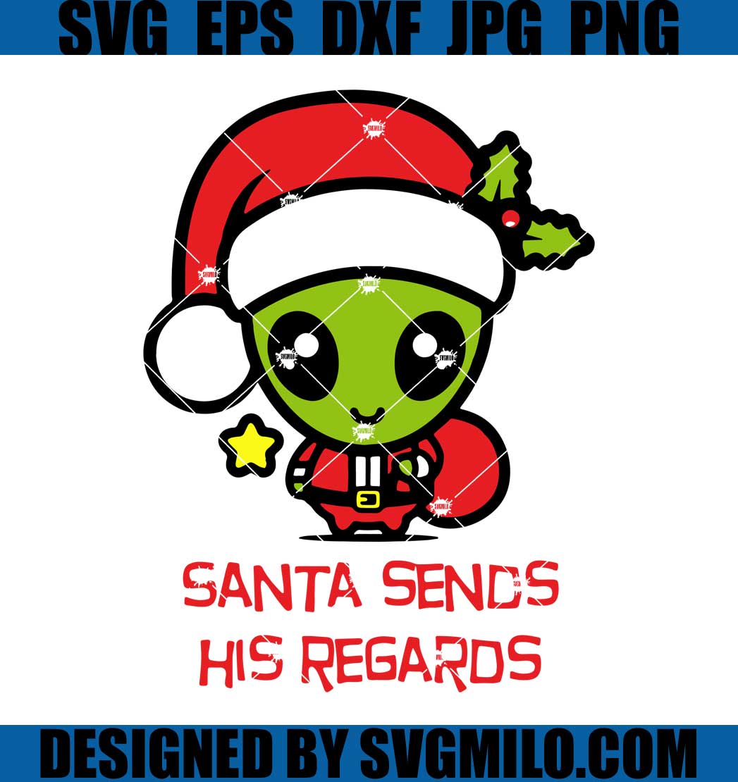 Alien-Christmas-Svg_-Santa-Sends-His-Regards-Svg