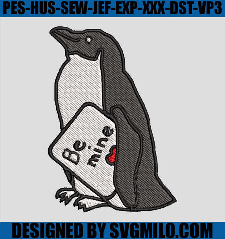 Cute-Penguin-Says-Be-Mine-Embroidery-Designs