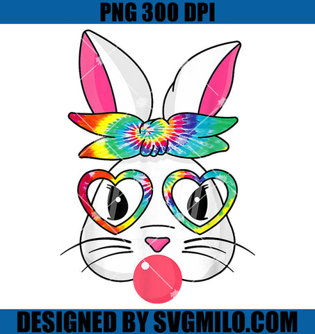 Cute Bunny With Bandana Heart PNG, Glasses Bunny Easter Day