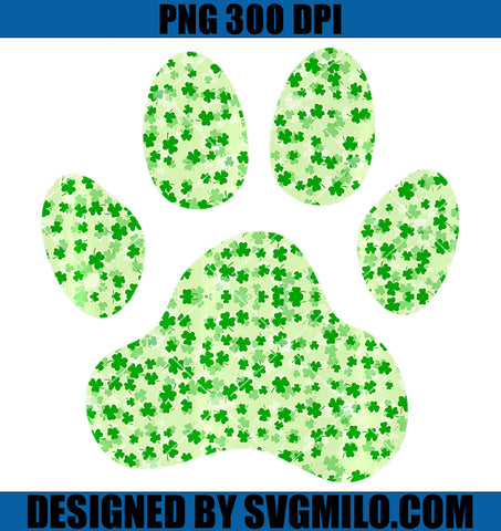 Cute Irish St Patrick's Day PNG, Lucky Shamrock Dog Paw PNG