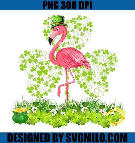 Cute Leprechaun Flamingo Shamrock PNG, Flamingo Patrick PNG