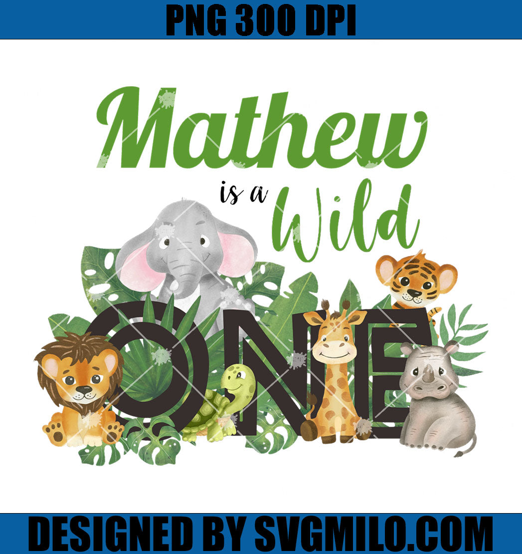 Cute Wild One Jungle Safari Animals PNG, First Birthday Baby PNG