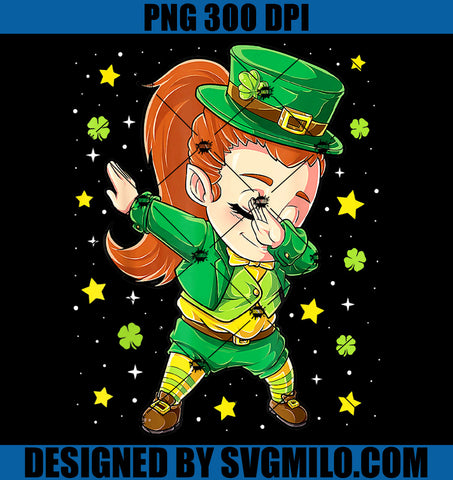 Dabbing Leprechaun Girl PNG, Happy St Patrick's Day Dabbing PNG