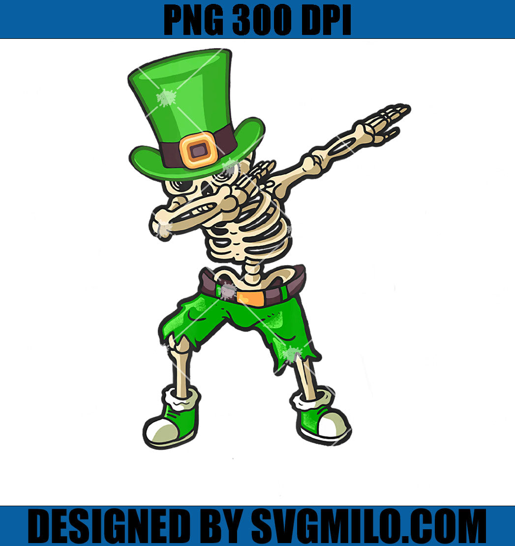 Dabbing Skeleton Dabbing Leprechaun PNG, Skeleton Patrick PNG