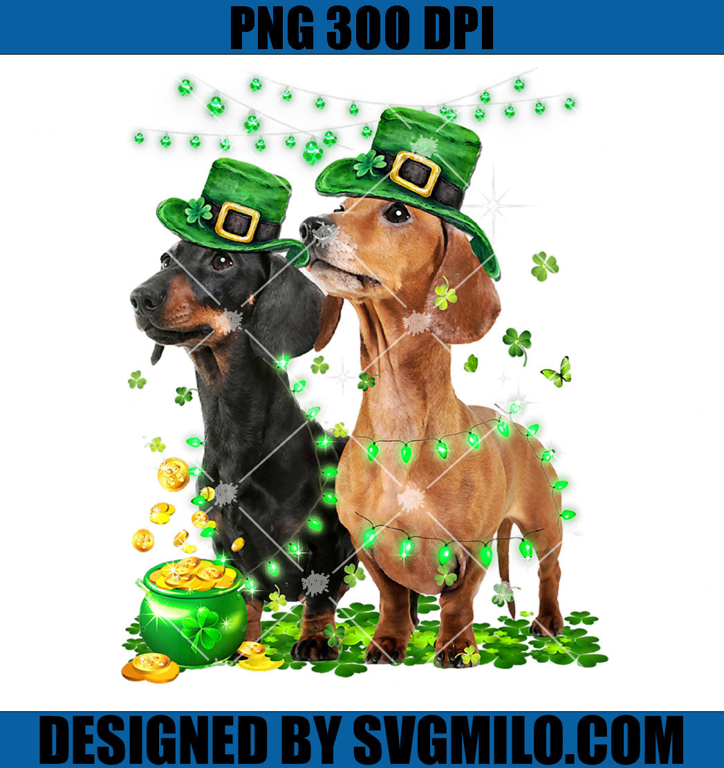 Dachshund Dog Shamrock PNG, St Patricks Day Dog PNG