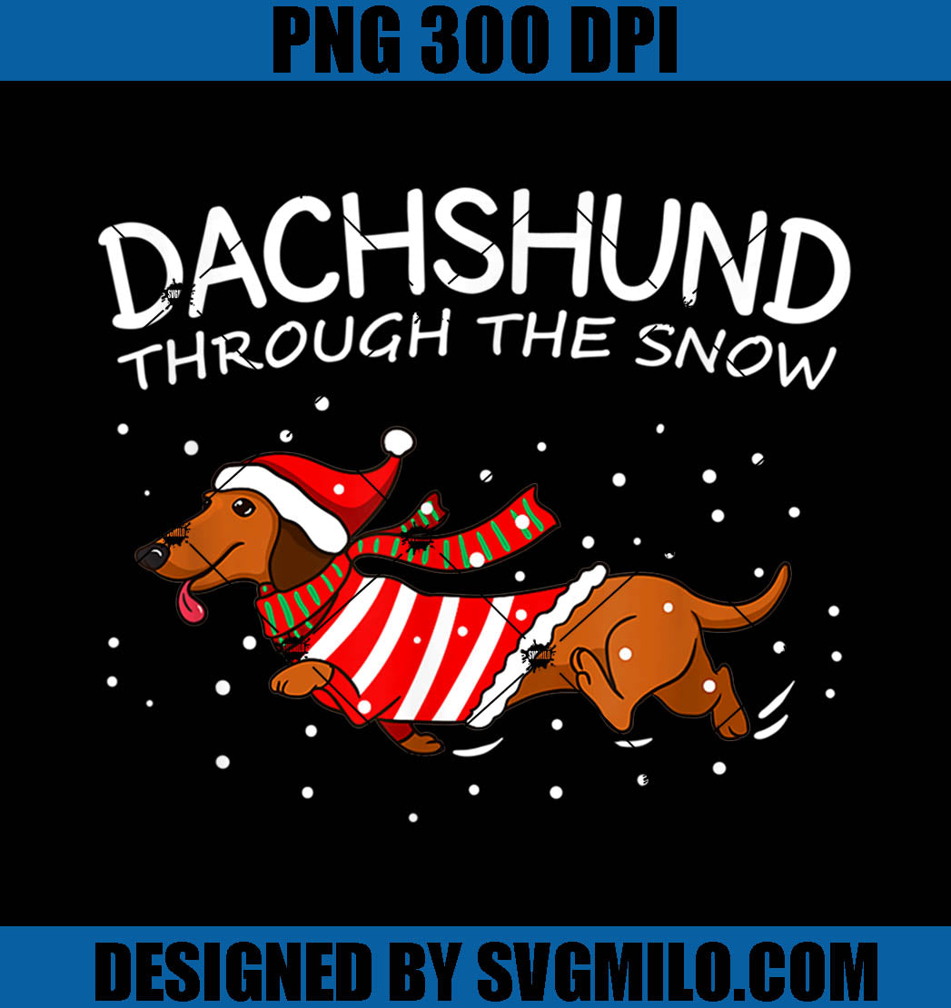 Dachshund Through The Snow PNG, Santa Dog Xmas PNG
