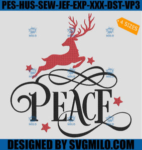 Deer-Peace-Embroidery-Design_-Deer-Christmas-Embroidery-Design