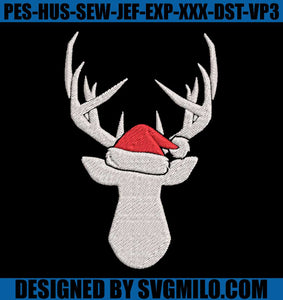Deer-With-Santa-Hat-Embroidery-Machine-File