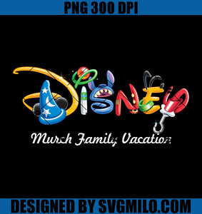 Disney Characters Murch Family Vacation PNG, Disney Family PNG