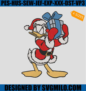 Donald-Duck-And-Daisy-Duck-Christmas-Embroidery-Design_-Santa-Donald-Duck-Embroidery-Machine-File