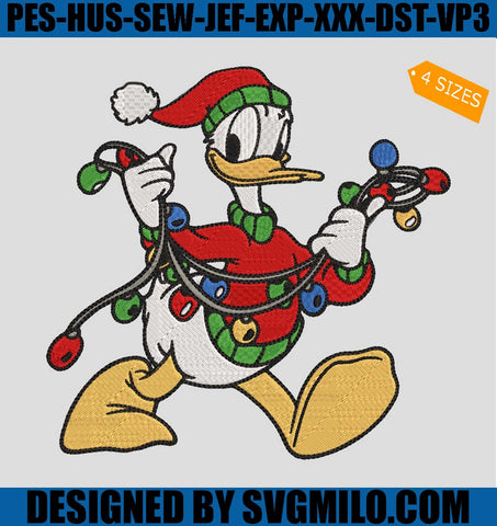 Donald-Duck-Christmas-Embroidery-Design_-Santa-Donal-Duck-Embroidery-Machine-File