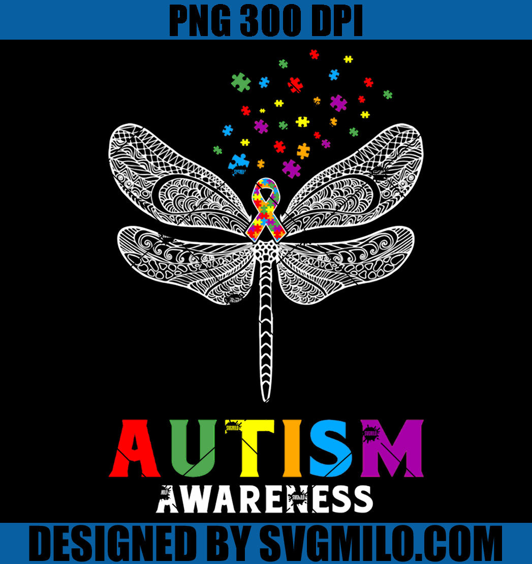 Dragonfly Puzzle Autism Awareness PNG, Dragonfly Autism PNG