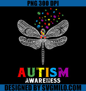 Dragonfly Puzzle Autism Awareness PNG, Dragonfly Autism PNG