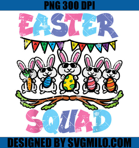 Easter Squad Bunnies Family Matching PNG, Bunny Easter Squad PNG