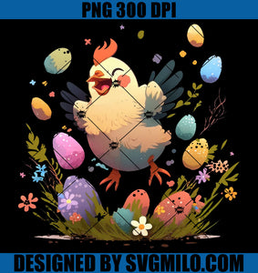 Eggcited For Easter PNG, Chicken Easter PNG, Chicken PNG