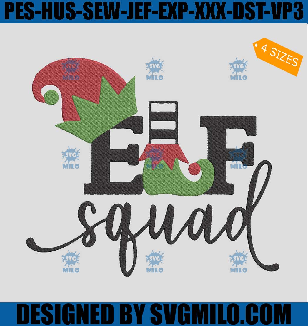 Elf Squad Embroidery Design, Elf Christmas Embroidery Design