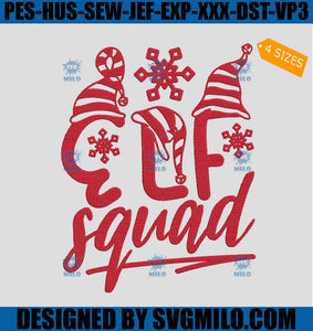 Elf Squad Embroidery Design, Elf Xmas Embroidery Design