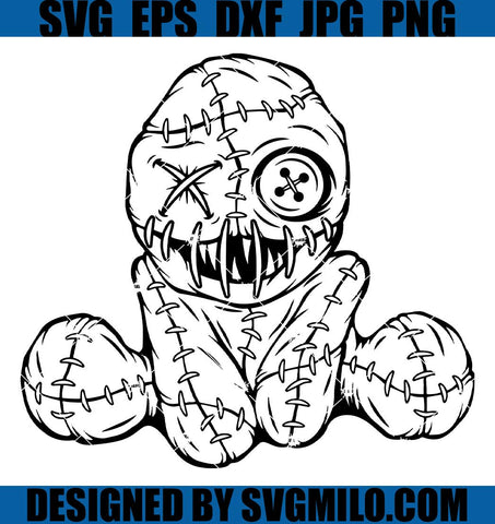 Evil Voodoo Doll With Fangs SVG, Doll Monster New Svg, Voodoo Doll SVG