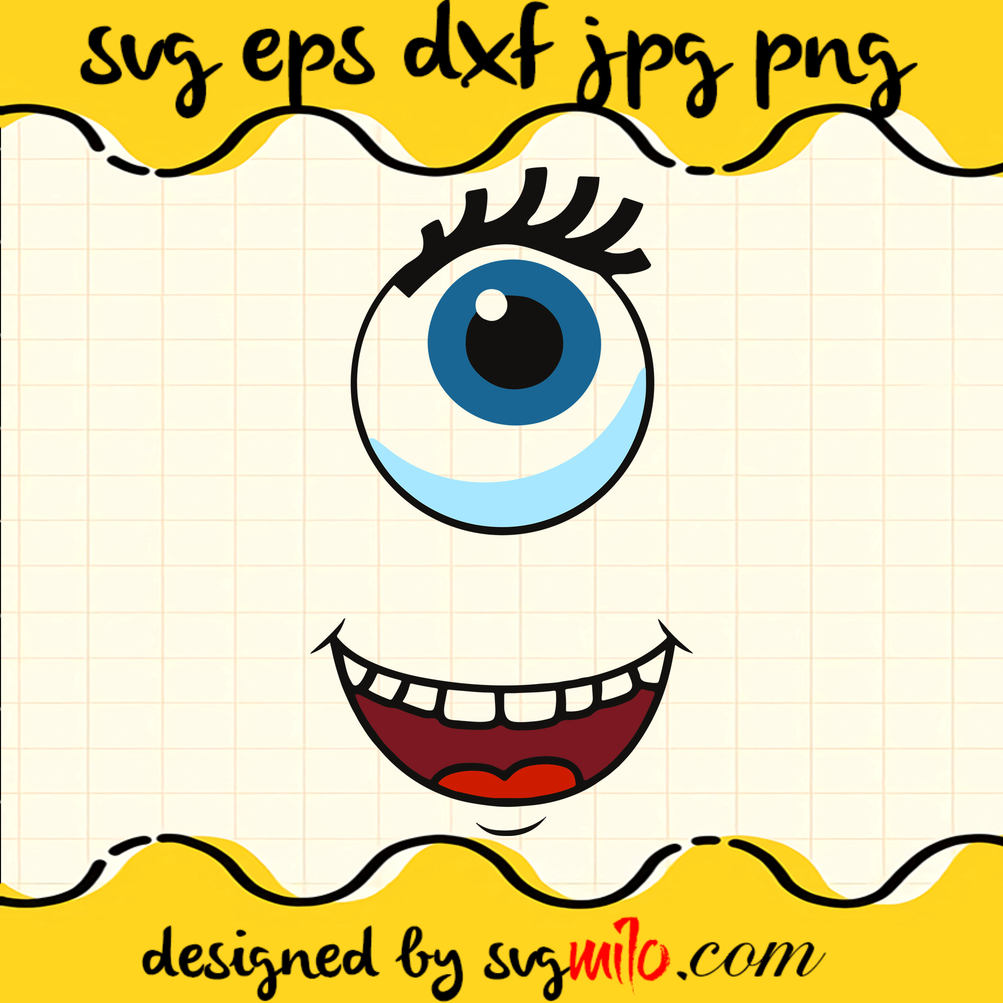 Eyed Monster Face SVG, Halloween SVG