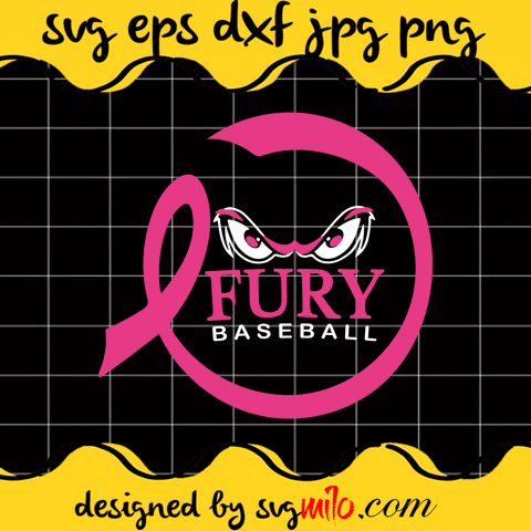 Fury Baseball Breast Cancer Awareness svg