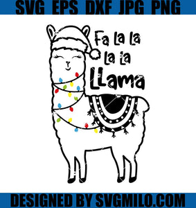 Fa-La-La-Llama-Svg_-Xmas-Svg_-Llama-With-Santa-Hat-Svg_-Xmas-Light-svg