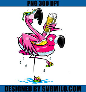Flamingo Drinking Beer Summer PNG, Funny Beer Lover PNG