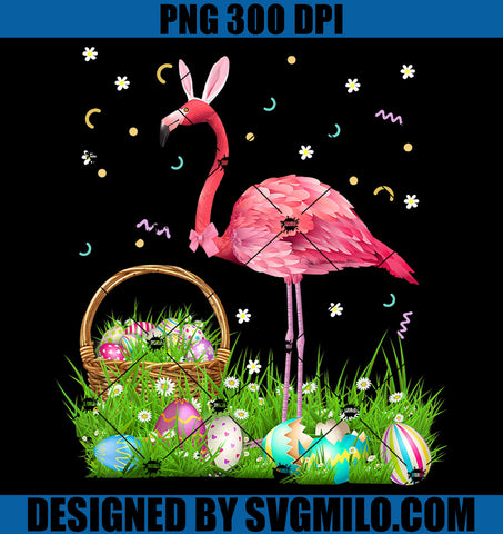 Flamingo Easter Day PNG, Bunny Ear With Easter PNG