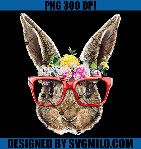 Floral Easter Bunny PNG, Face Easter Day Rabbit PNG